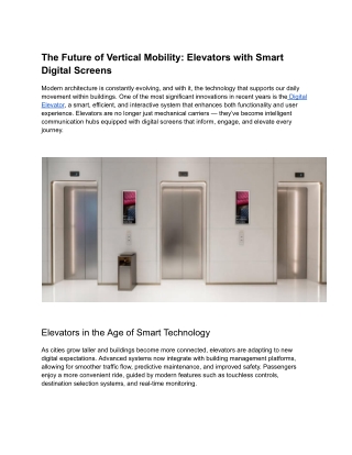 The Future of Vertical Mobility_ Elevators with Smart Digital Screens