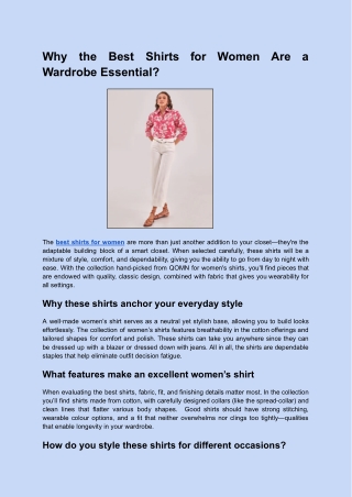Why the Best Shirts for Women Are a Wardrobe Essential_