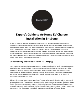 Expert’s Guide to At-Home EV Charger Installation in brisbane