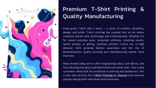 Premium T-Shirt Printing & Quality Manufacturing Process