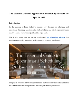The Essential Guide to Appointment Scheduling Software for Spas in 2025