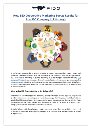 How SEO Cooperative Marketing Boosts Results for Any SEO Company in Pittsburgh