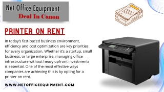 Boosting Business Productivity with Affordable Printer on Rent Solutions