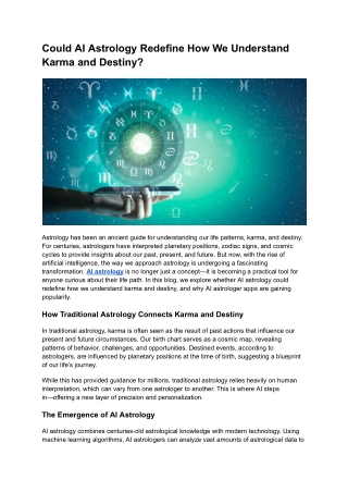 Could AI Astrology Redefine How We Understand Karma and Destiny