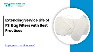 Extending Service Life of FSI Bag Filters with Best Practices