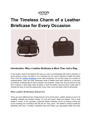 The Timeless Charm of a Leather Briefcase for Every Occasion