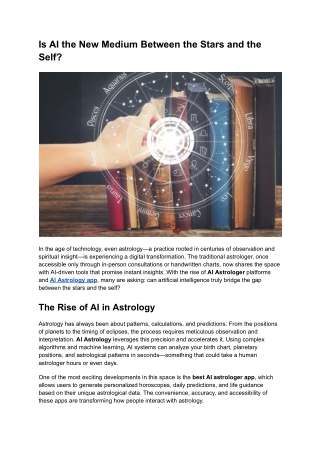 Is AI the New Medium Between the Stars and the Self