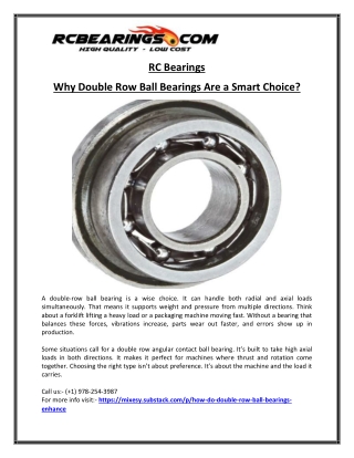 Double Row Ball Bearings  Heavy-Duty & Long-Lasting
