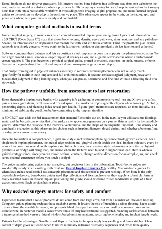 Preparation with Accuracy: Advantages of Computer-Guided Implant Positioning