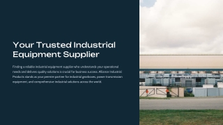 Industrial Equipment Supplier – Certified Quality You Trust