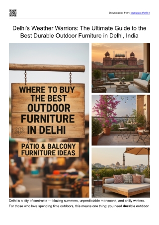 Delhi's Weather Warriors_ The Ultimate Guide to the Best Durable Outdoor Furniture in Delhi, India
