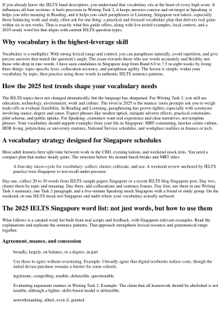 IELTS Vocabulary Singapore: The Ultimate Word List for 2025