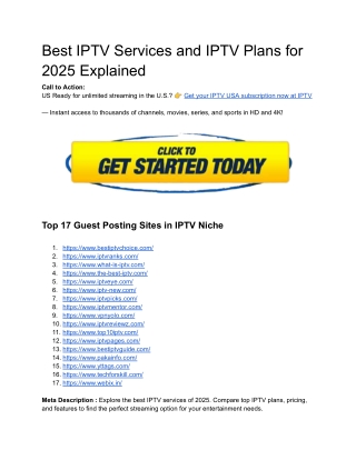 Best IPTV Services and IPTV Plans for 2025 Explained