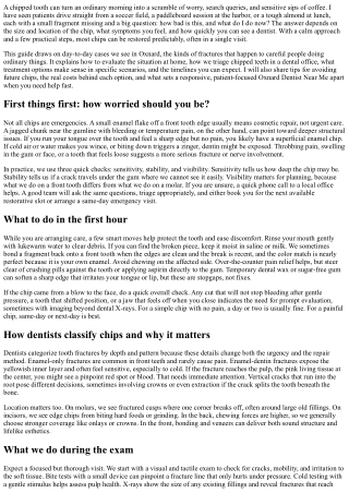 How to Handle a Chipped Tooth: Oxnard Dentist Near Me Advice