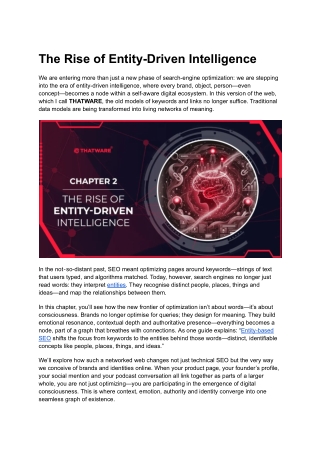 THATWARE LLP and the Rise of Entity-Driven Intelligence
