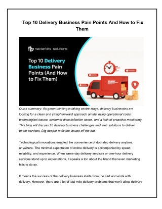 Top 10 Delivery Business Pain Points And How to Fix Them.