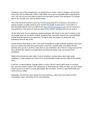 Luxury vs. Budget Travel_ When to Choose Quality Over Cost