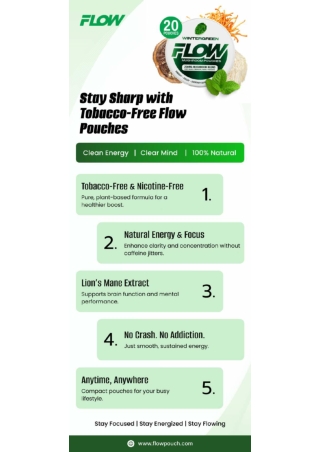 Stay Sharp with tobacco free flow pouch