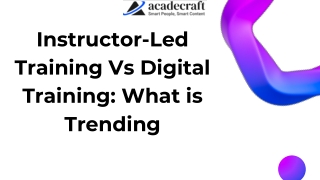 Instructor-Led Training Vs Digital Training What is Trending