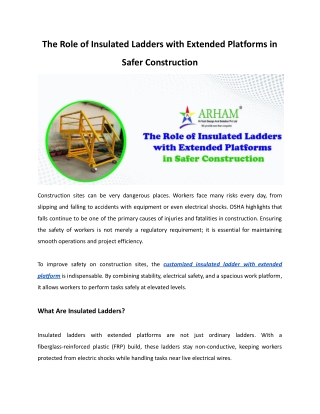 The Role of Insulated Ladders with Extended Platforms in Safer Construction