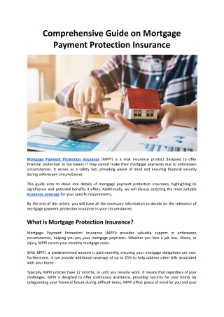Comprehensive Guide on Mortgage Protection Insurance - Mountview FS