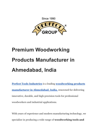 Premium Woodworking Products Manufacturer in Ahmedabad, India