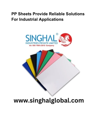 PP Sheets Provide Reliable Solutions For Industrial Applications
