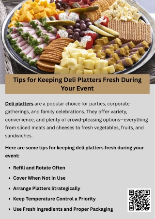 Tips for Keeping Deli Platters Fresh During Your Event