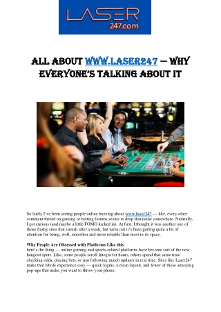 Explore www.laser247 for the Ultimate Online Experience