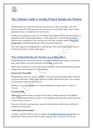 The Ultimate Guide to Styling Printed Hoodies for Women