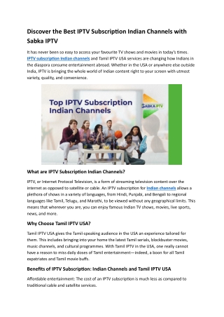 Sabka IPTV – Premier Indian IPTV Service