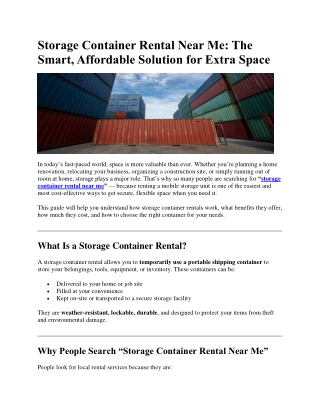 Storage Container Rental Near Me