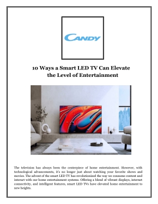 10 Ways a Smart LED TV Can Elevate the Level of Entertainment