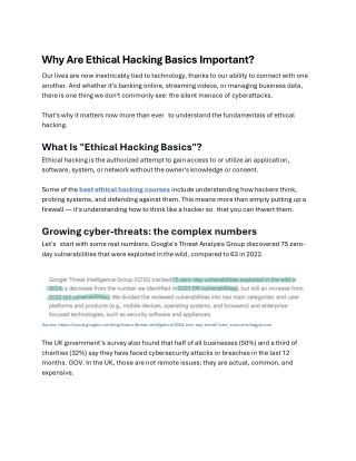 Why Are Ethical Hacking Basics Important