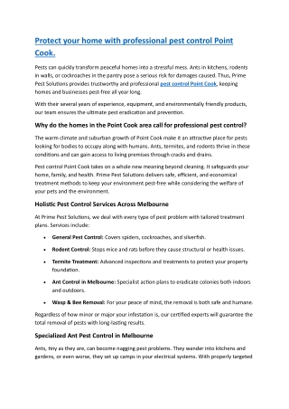 Prime Pest Solutions – Trusted Local Pest Control Experts