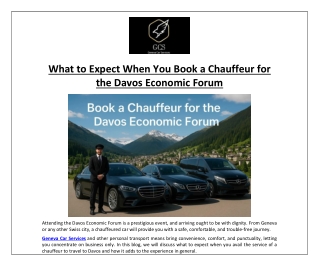 What to Expect When You Book a Chauffeur for the Davos Economic Forum