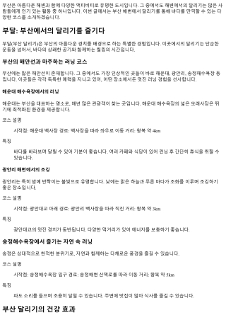 부산 해변에서 달리기: 바다를 만끽할 수 있는 코스 소개