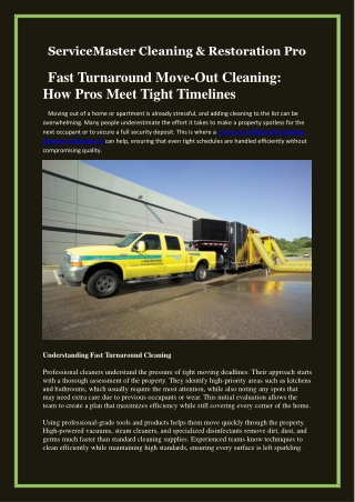 Fast Turnaround Move Out Cleaning How Pros Meet Tight Timelines