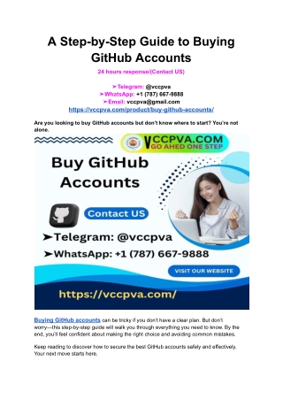 A Step-by-Step Guide to Buying GitHub Accounts