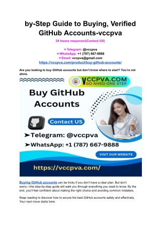 by-Step Guide to Buying, Verified GitHub Accounts-vccpva