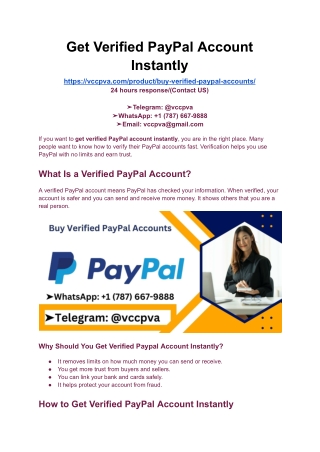Get Verified PayPal Account Instantly