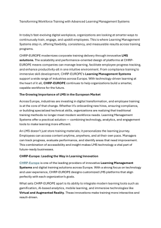 Transforming Workforce Training with Advanced Learning Management Systems