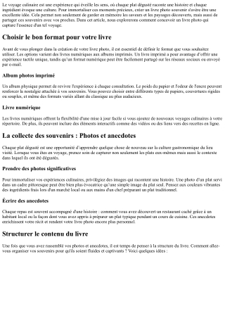 Créer un livre photo souvenir autour d’un voyage culinaire!