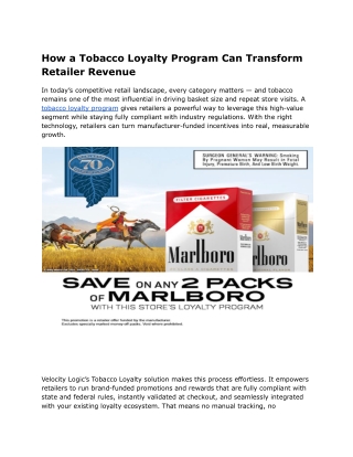 How a Tobacco Loyalty Program Can Transform Retailer Revenue