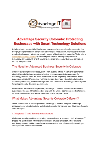 Advantage Security Colorado_ Protecting Businesses with Smart Technology Solutions