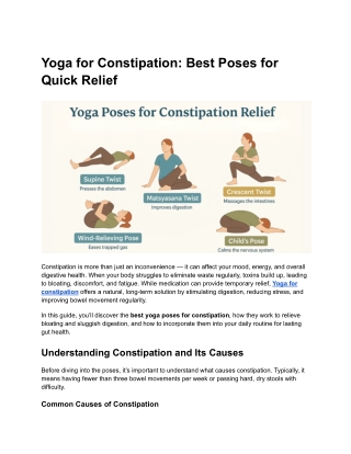 Yoga for Constipation: Best Poses for Quick Relief