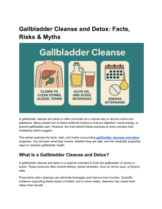 Gallbladder Cleanse and Detox: Facts, Risks & Myths