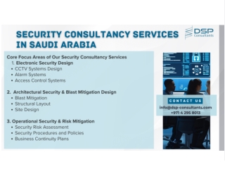 Physical Security Consultancy Services in Saudi Arabia by DSP Consultants