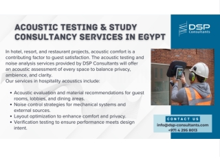 DSP Consultants: Leading Acoustics Consultancy Services in Egypt