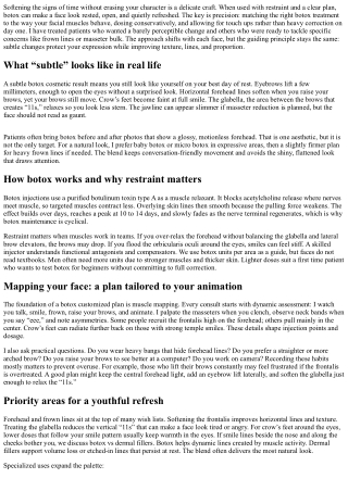 A Youthful Appearance with Botox: Strategies for Subtle Changes